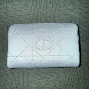 Dior White Quilted Cosmetic Bag